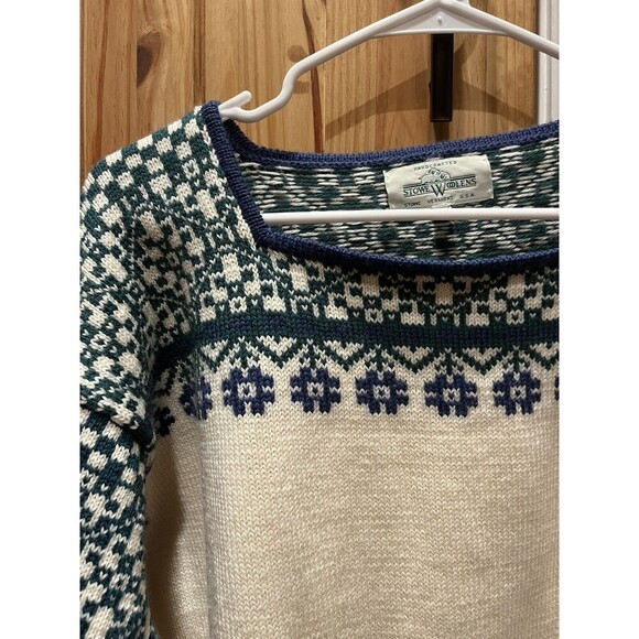 STOWE WOOLENS Vermont Handcrafted 100% Wool Women’s Sweater Large - Picture 2 of 8